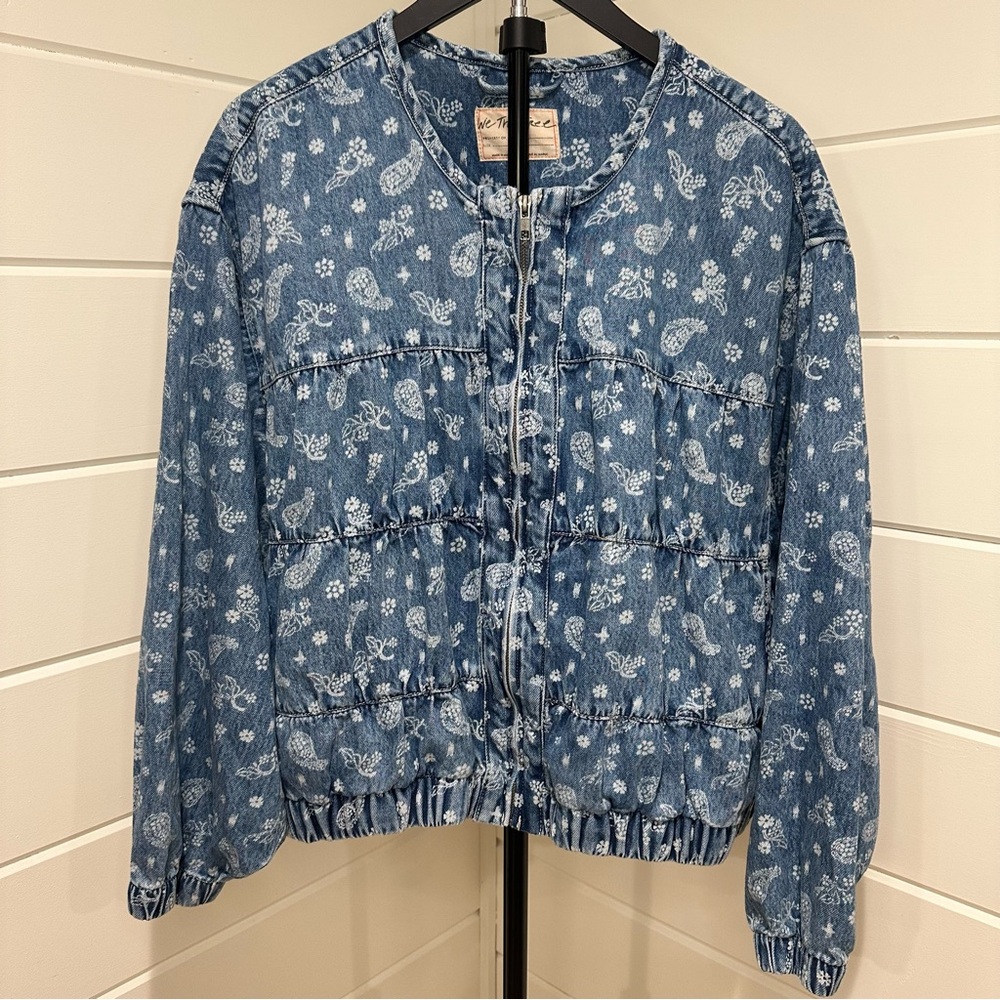 We The Free Blue Layla Denim Jacket Size: Large